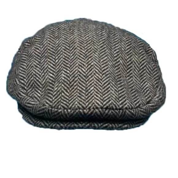 Dorfman Pacific Black & Gray Men's Classic Herringbone Ivy Cap - Picture 3 of 10